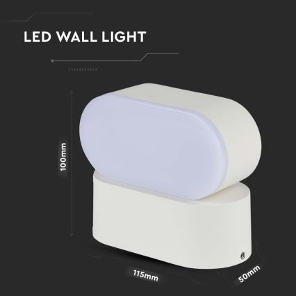 LED Ulkotila joustava seinävalaisin LED/5W/230V 4000K IP65 valkoinen