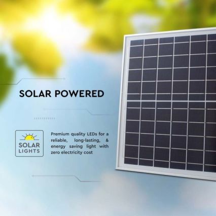 LED Ulkokäyttöön tarkoitettu aurinkokennovalo LED/20W/3,2V IP65 4000K 20000 mAh + kaukosäädin