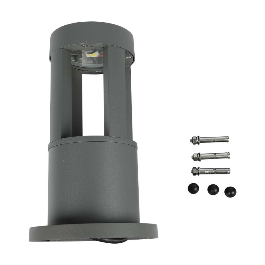 LED Ulkovalaisin LED/10W/230V 25cm 3000K IP65 harmaa