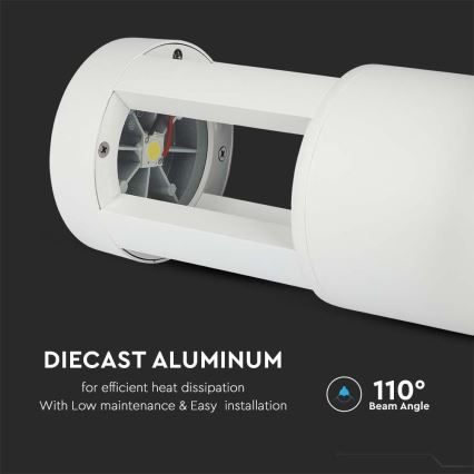 LED Ulkovalaisin LED/10W/230V 25cm 6400K IP65 valkoinen