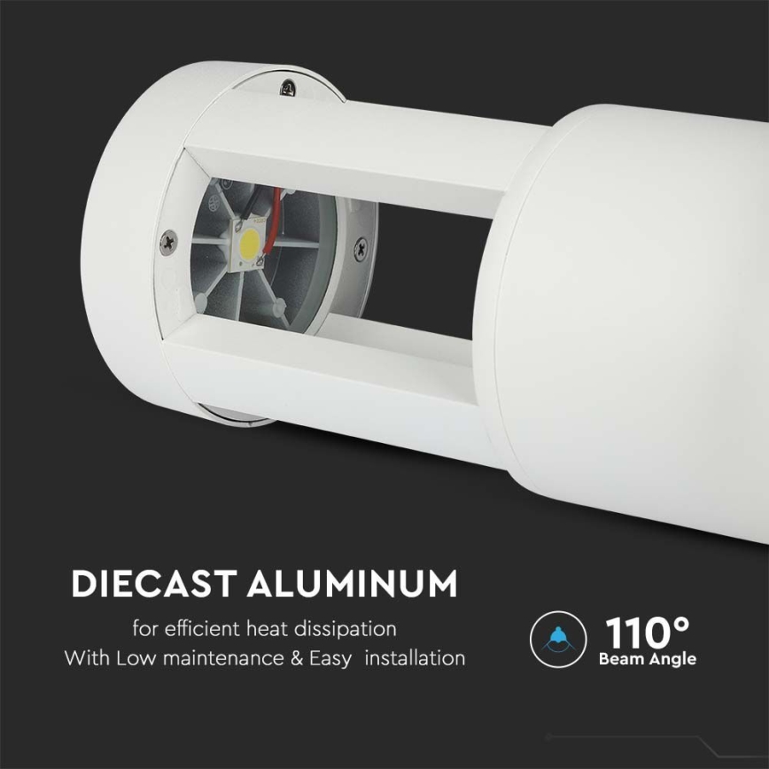 LED Ulkovalaisin LED/10W/230V 25cm 6400K IP65 valkoinen