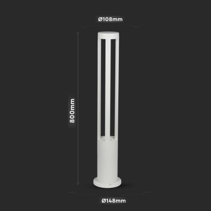 LED Ulkovalaisin LED/10W/230V 80cm 4000K IP65 valkoinen