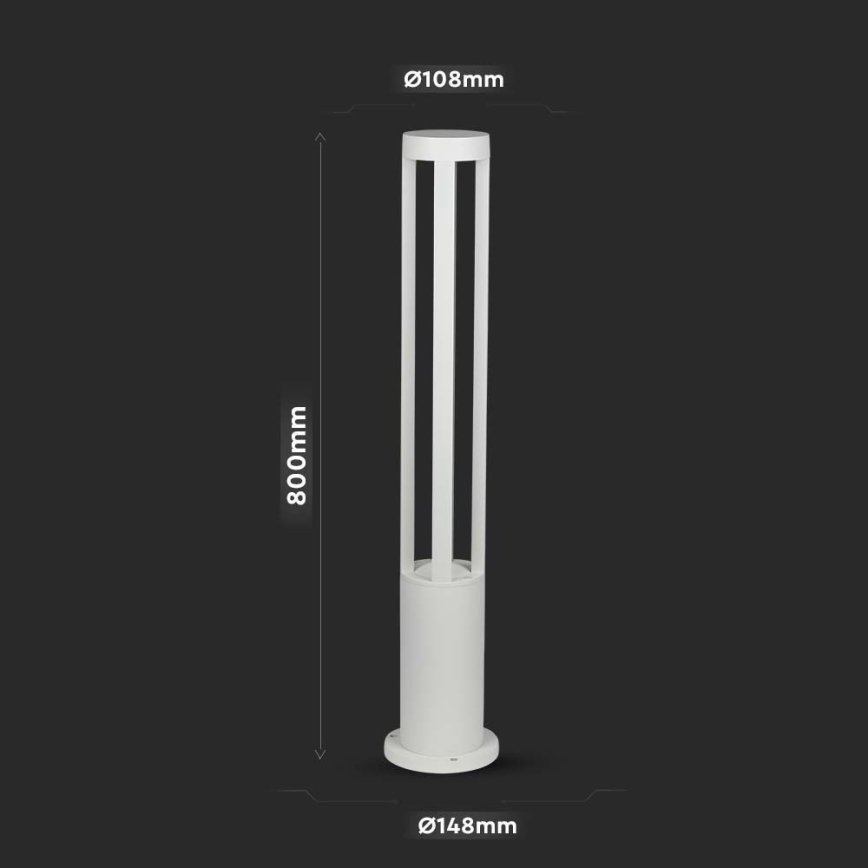 LED Ulkovalaisin LED/10W/230V 80cm 4000K IP65 valkoinen