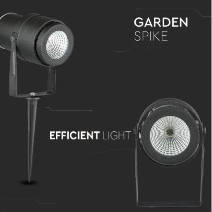 LED Ulkovalaisin LED/12W/230V 3000K musta IP65