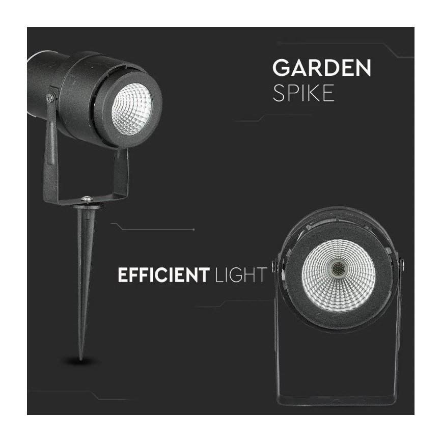 LED Ulkovalaisin LED/12W/230V 3000K musta IP65