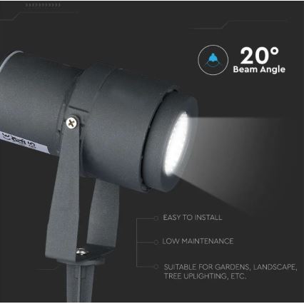 LED Ulkovalaisin LED/12W/230V 4000K antrasiitti IP65
