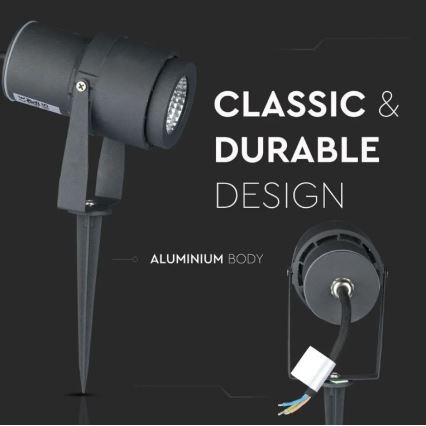 LED Ulkovalaisin LED/12W/230V 4000K antrasiitti IP65