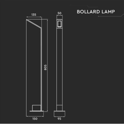 LED ulkovalaisin LED/6W/230V IP65 antrasiitti