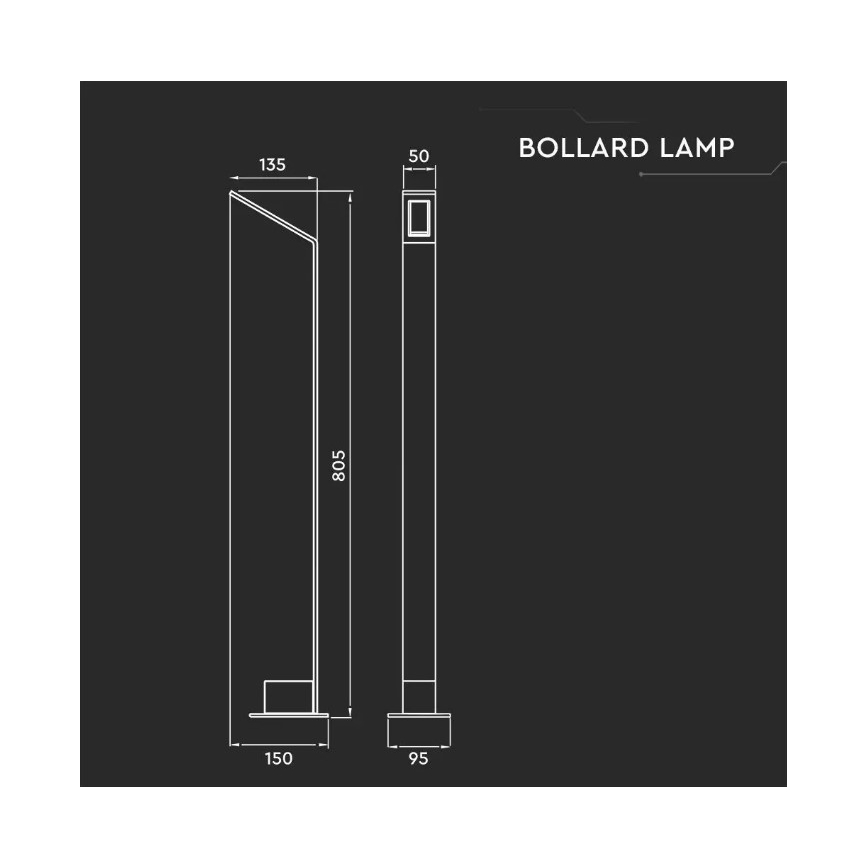 LED ulkovalaisin LED/6W/230V IP65 antrasiitti