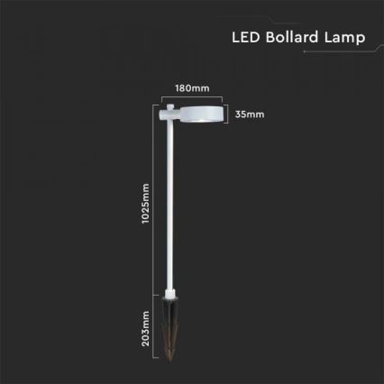 LED-ulkovalaisin LED/7W/230V 3000K IP65 valkoinen