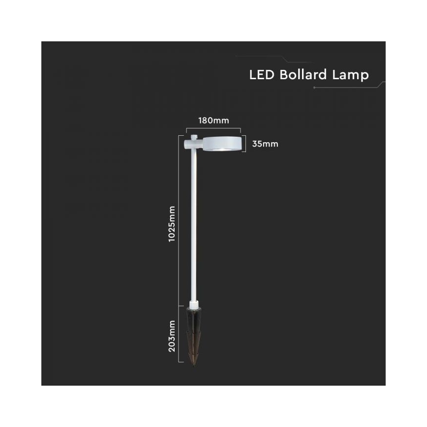 LED-ulkovalaisin LED/7W/230V 3000K IP65 valkoinen