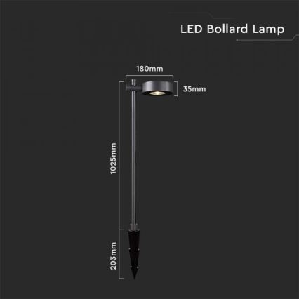 LED-ulkovalaisin LED/7W/230V 4000K IP65 musta
