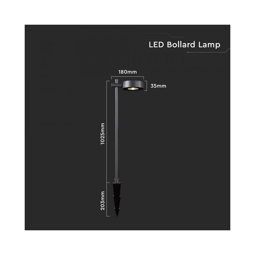 LED-ulkovalaisin LED/7W/230V 4000K IP65 musta