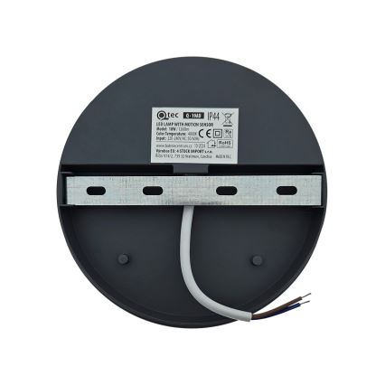 LED-ulkovalaisin seinäasennukseen liiketunnistimella, 18 W, 230 V, IP44, valkoinen