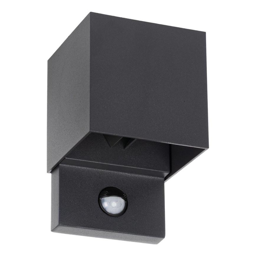 LED-ulkovalaisin seinälle liiketunnistimella ja hämäräkytkimellä REKA LED/7W/230V IP54, antrasiitti, neliömäinen