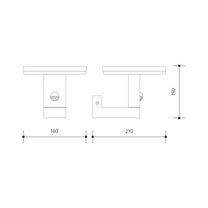 LED Ulkovalo anturilla BARI LED/10W/230V 4000K IP54 antrasiitti