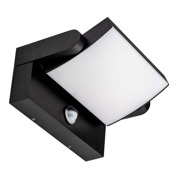 LED Ulkovalo anturilla LED/17W/230V 3000K IP65 musta