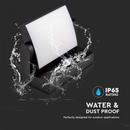 LED Ulkovalo anturilla LED/17W/230V 3000K IP65 musta