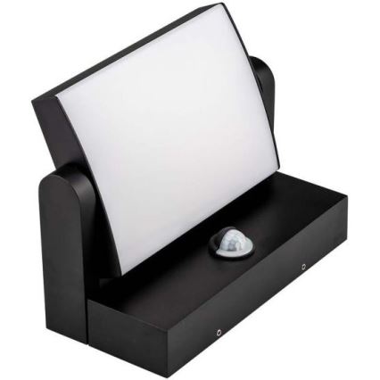 LED Ulkovalo anturilla LED/17W/230V 3000K IP65 musta