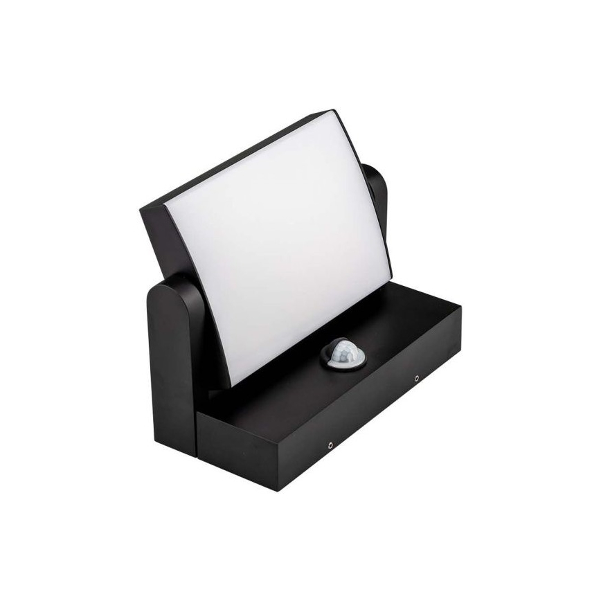 LED Ulkovalo anturilla LED/17W/230V 3000K IP65 musta