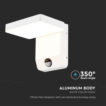 LED joustava seinäulkovalo LED/17W/230V IP65 3000K valkoinen