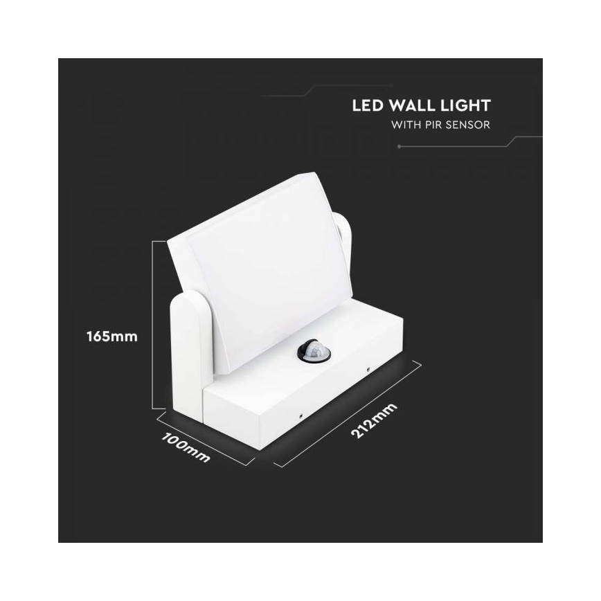 LED Ulkovalo anturilla LED/17W/230V 4000K IP65 valkoinen