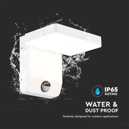 LED ulkoseinävalo anturilla LED/17W/230V IP65 4000K valkoinen