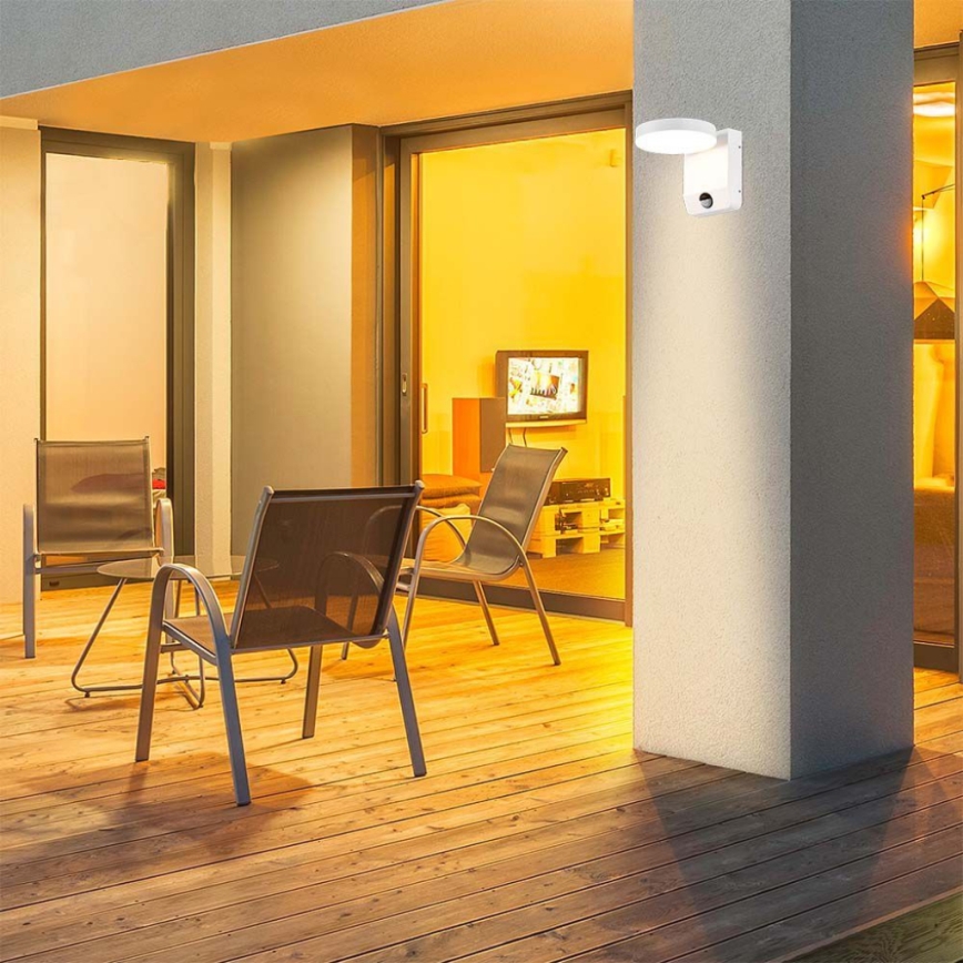 LED joustava ulkoseinävalo anturilla LED/17W/230V IP65 4000K valkoinen