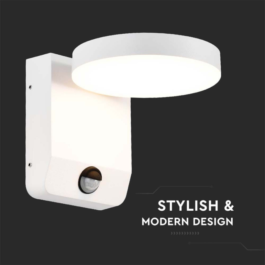 LED joustava ulkoseinävalo anturilla LED/17W/230V IP65 4000K valkoinen