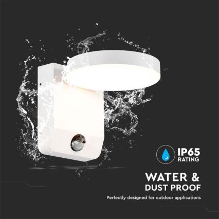 LED joustava ulkoseinävalo anturilla LED/17W/230V IP65 4000K valkoinen