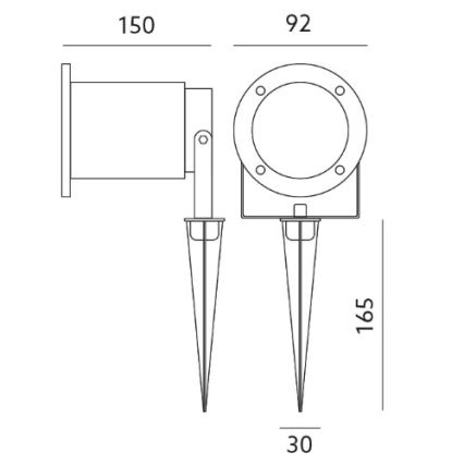 LED-ulkovalo BLAKE 2 GU10/6W/230V IP65