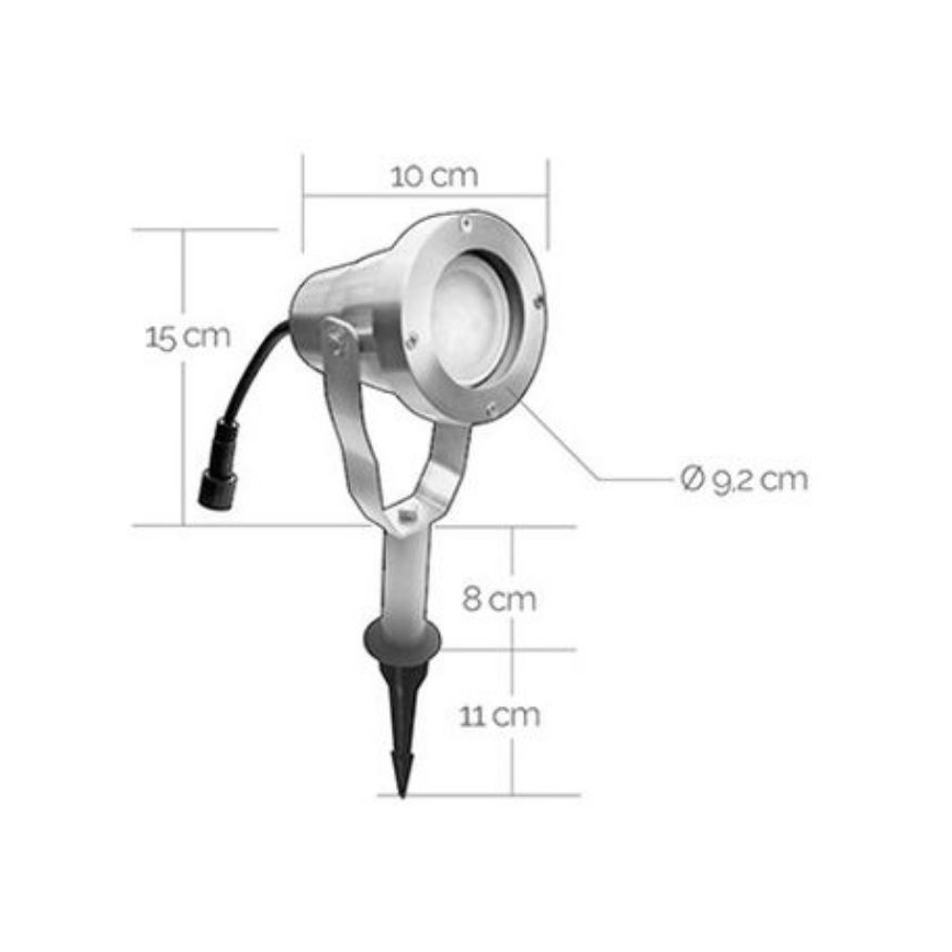 LED-ulkovalo EASY CONNECT 1xGU10/4W/230V IP67 mattakromi