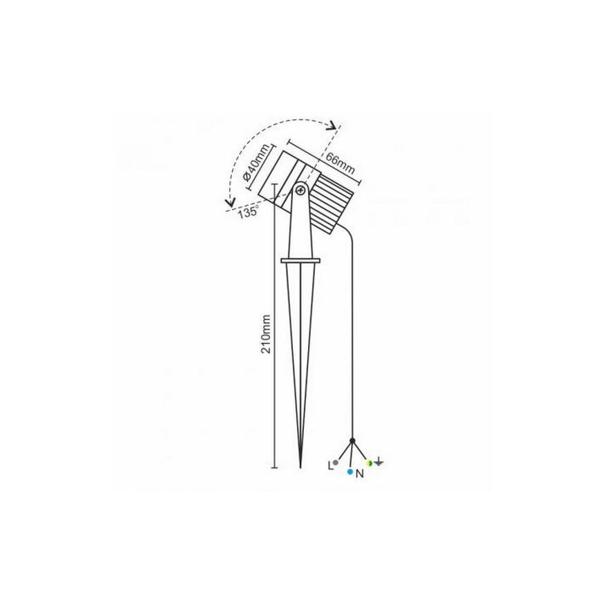 LED-ulkovalo LED/3W/230V 2800K IP67 musta
