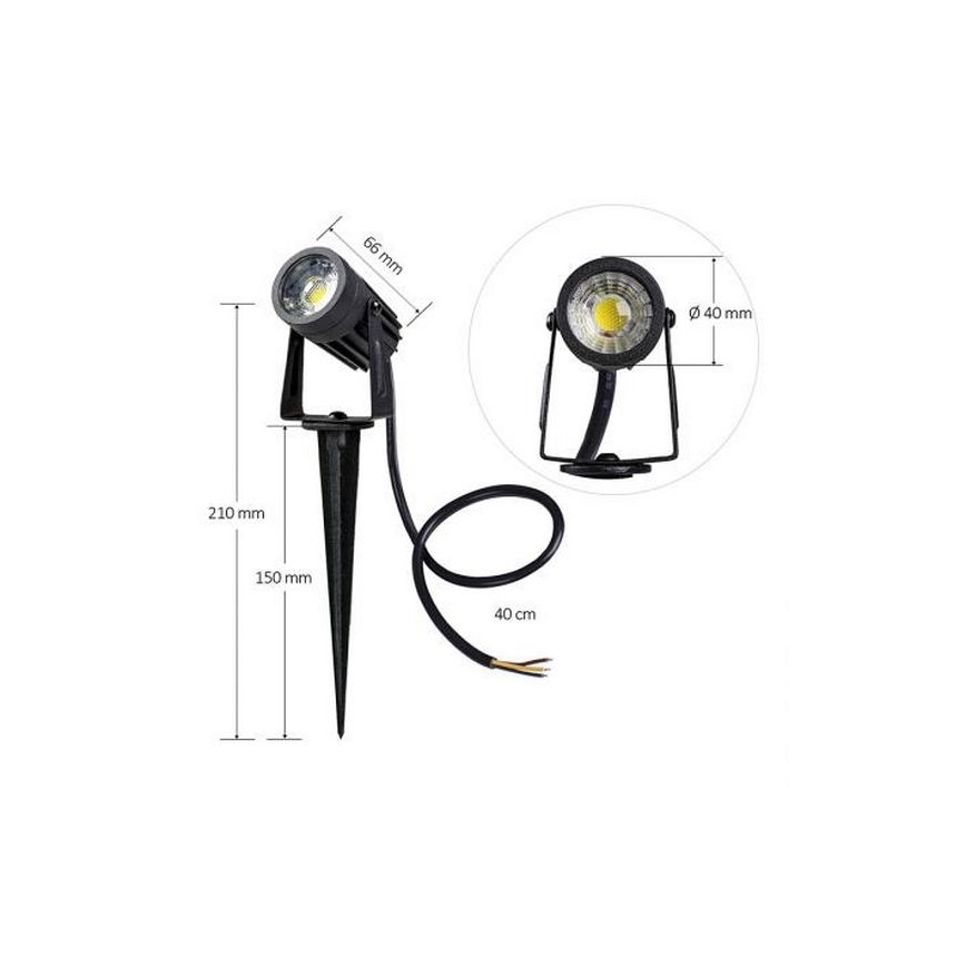 LED-ulkovalo LED/3W/230V 4000K IP67 musta