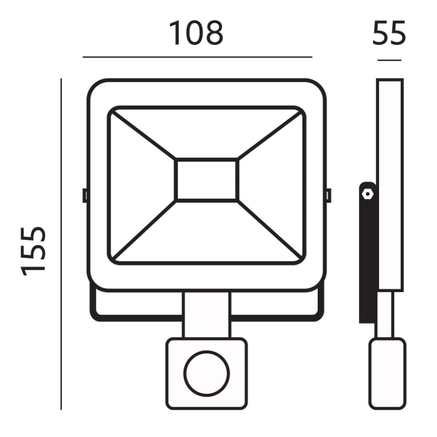 LED-ulkovalonheitin anturilla LED/10W/230V 6500K IP44