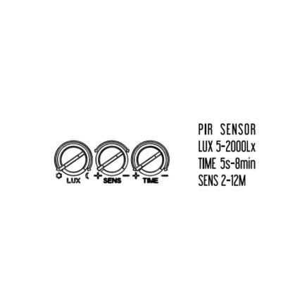 LED-ulkovalonheitin anturilla LED/24W/230V 3000/4000/6000K IP54 musta