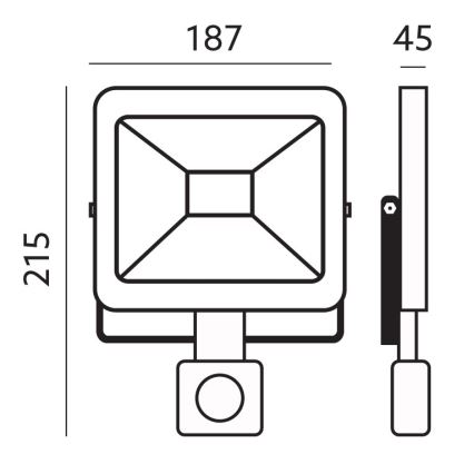 LED-ulkovalonheitin anturilla LED/30W/230V 6500K IP44
