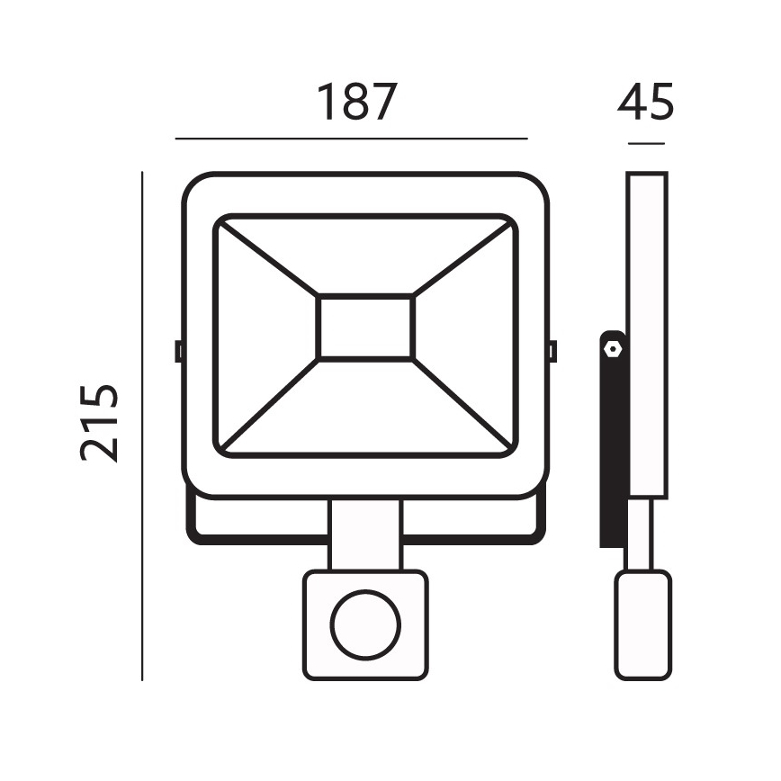 LED-ulkovalonheitin anturilla LED/30W/230V 6500K IP44
