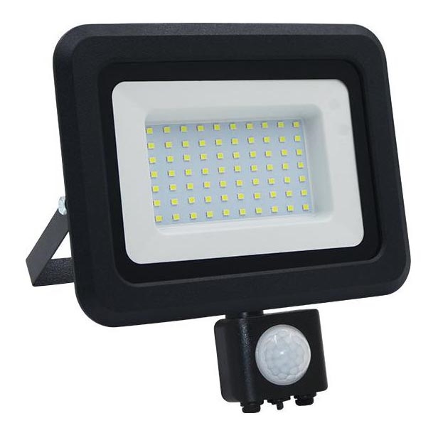 LED-ulkovalonheitin anturilla LED/50W/230V 4000K IP44 musta
