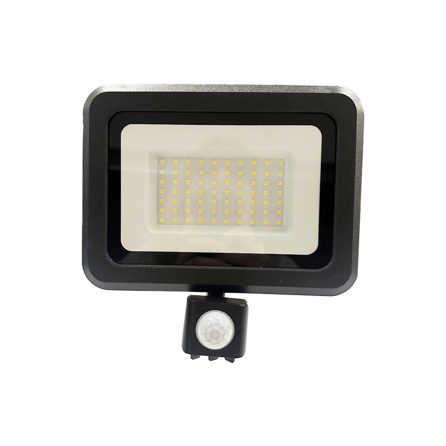 LED-ulkovalonheitin anturilla LED/50W/230V 4000K IP44 musta