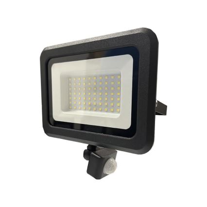 LED-ulkovalonheitin anturilla LED/50W/230V 4000K IP44 musta