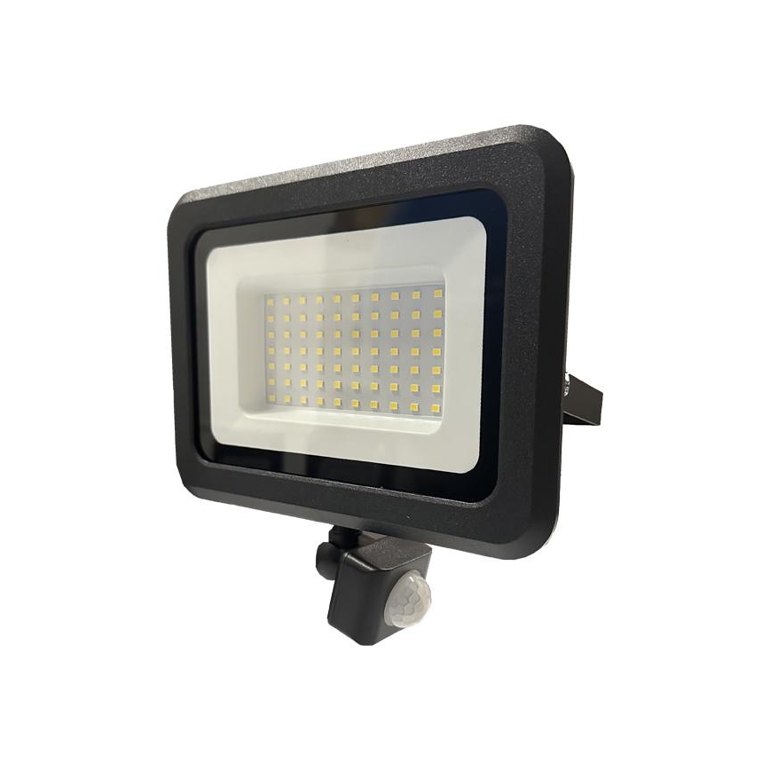 LED-ulkovalonheitin anturilla LED/50W/230V 4000K IP44 musta