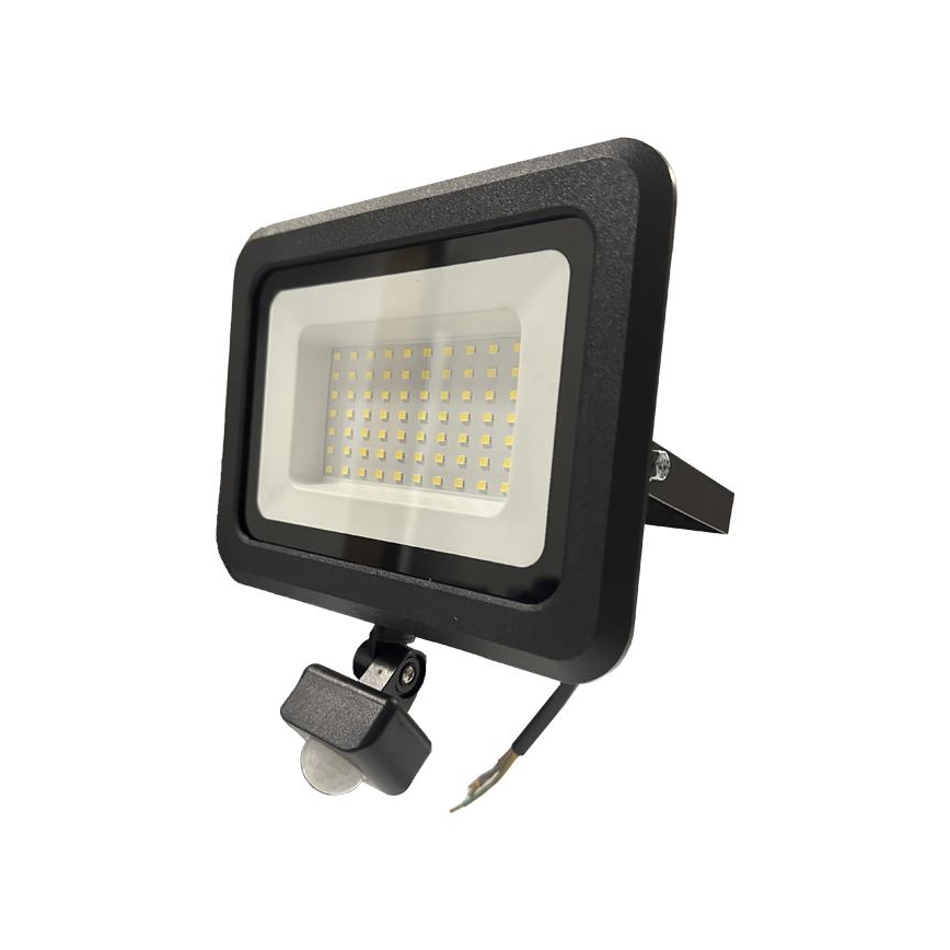 LED-ulkovalonheitin anturilla LED/50W/230V 4000K IP44 musta