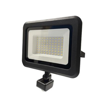 LED-ulkovalonheitin anturilla LED/50W/230V 4000K IP44 musta