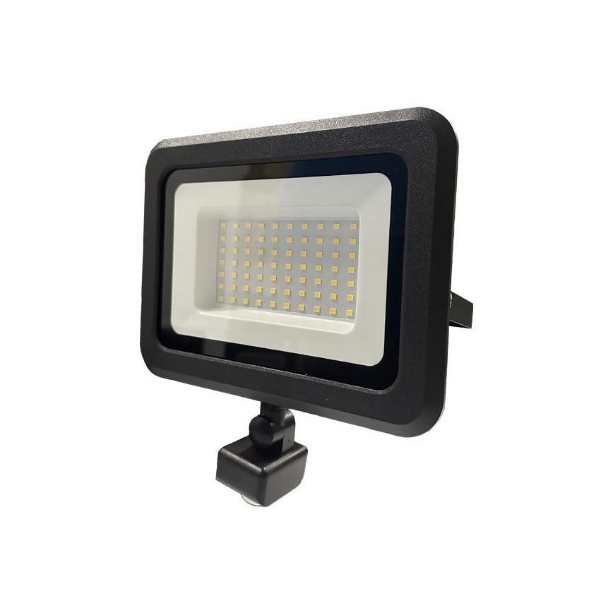 LED-ulkovalonheitin anturilla LED/50W/230V 4000K IP44 musta