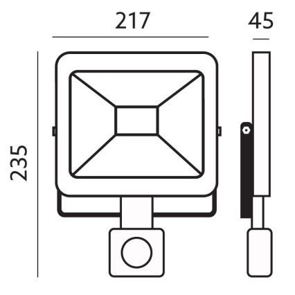 LED-ulkovalonheitin anturilla LED/50W/230V 6500K IP44