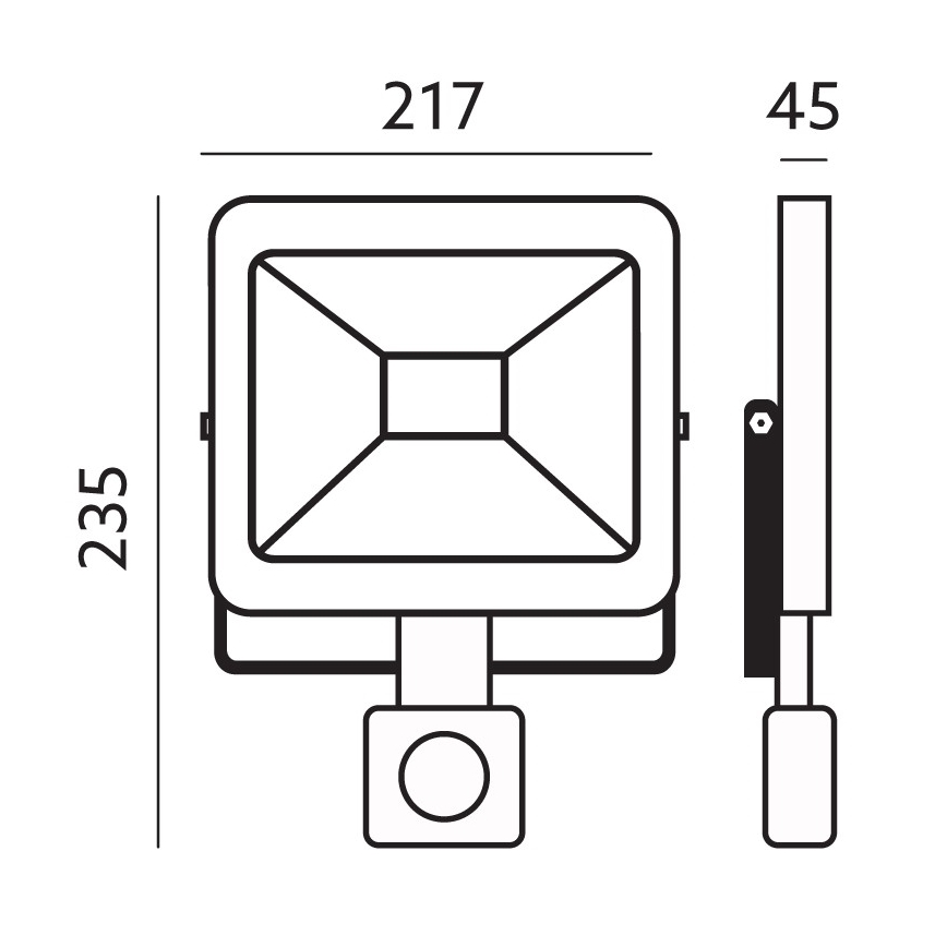 LED-ulkovalonheitin anturilla LED/50W/230V 6500K IP44