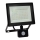LED ulkovalonheitin anturilla NOCTIS LUX 3 LED/50W/230V 4000K IP44 musta