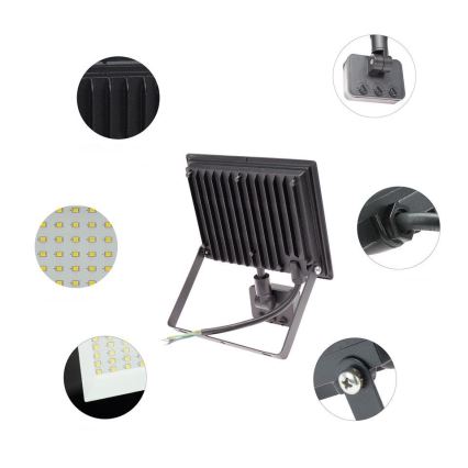 LED ulkovalonheitin anturilla NOCTIS LUX 3 LED/50W/230V 4000K IP44 musta
