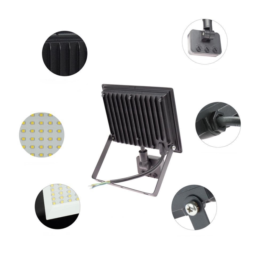 LED ulkovalonheitin anturilla NOCTIS LUX 3 LED/50W/230V 4000K IP44 musta